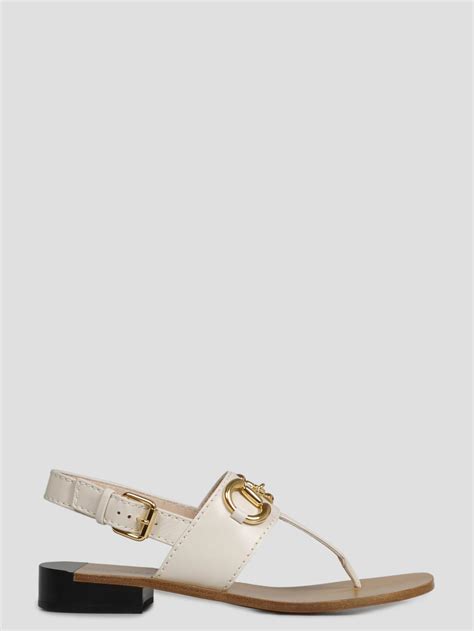 Gucci Nappa Charlotte Sandals in White 